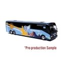 Prevost X3-45 Motorcoach Bus - Assembled -- World Cup Argentina Soccer Team (blue, yellow, whit, HO, Iconic Replicas 870723