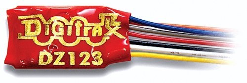 Mobile DCC Decoders -- Wired, 1.0 Amp, 2-Function, No Back EMF, All Scales, Digitrax DZ123