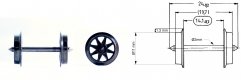 Double spoked wheel set for AC operation, HO, Roco 6563