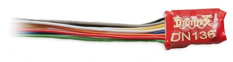 DN136D Series 6 Control Decoder for N & HO -- Wired - .55 x .404 x .2′ 13.9 x 10.3 x 5mm, All Scales, Digitrax DN136D
