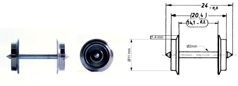 AC wheel set -- Wechselstrom-Tauschradsatz -- HO - Fleischmann 6560