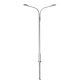 Double-Arm Streetlight 3-Pack - Warm White LED -- Silver, HO, Atlas Model Railroad Co. 70000169