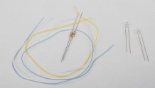 LED Kit -- Includes 2 Sunny White 1/8′ 3mm Diameter LEDs, 3 Wires, 2 680-Ohm Resis, All Scales, Train Control Systems 1289