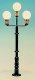 Lampposts -- Triple Park Light (green) 2-5/8′ 6.5cm, HO, Miniatronics Corp. 7208401