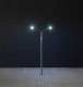LED Double Streetlight -- Adjustable height up to 3-15/16′ 10cm tall pkg(3), HO, Faller Gmbh 180101