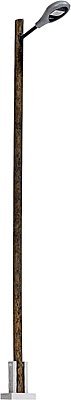 Teardrop Station/Platform Lamp on Wood Post -- With Yellow LED 4-1/16′ 10.3cm Tall, TT, Busch Gmbh & Co Kg 8737