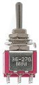Miniature Toggle Switches -- DPDT 5Amp 120V Momentary pkg(5), All Scales, Miniatronics Corp. 3627005