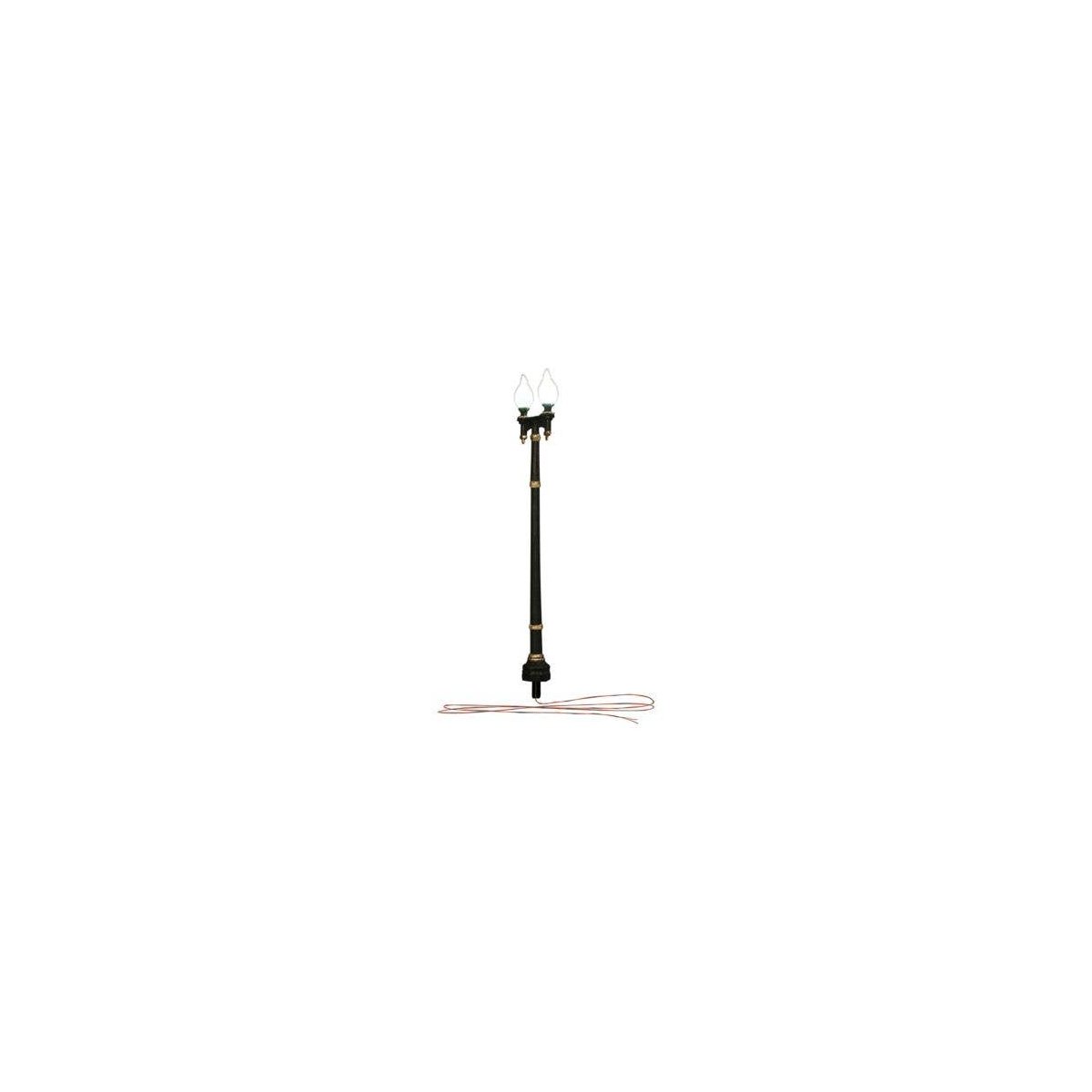 Double Lamp Post - Just Plug(TM) -- pkg(3), N, Woodland Scenics 5640