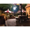 DVSL102BL Fiber-Lit Carriage Street Lamps -- Black pkg(3), HO, Dwarvin SL102BL