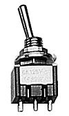 Miniature Toggle Switches -- SPDT 5-Amp 120-Volt pkg(4), All Scales, Miniatronics Corp. 3621004