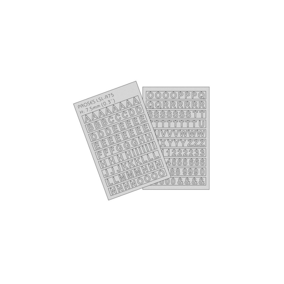 Laser-Cut Letters 7.5mm - 1/3 inch - Proses LSL-A75