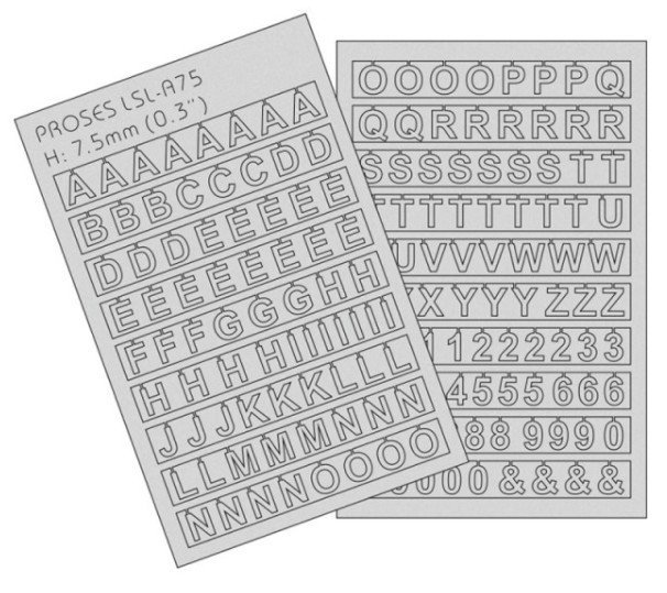 Laser-Cut Letters 7.5mm - 1/3 inch - Proses LSL-A75