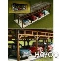 Laser-Cut 4 Car Shed Kit - HO-OO - Proses LS-006