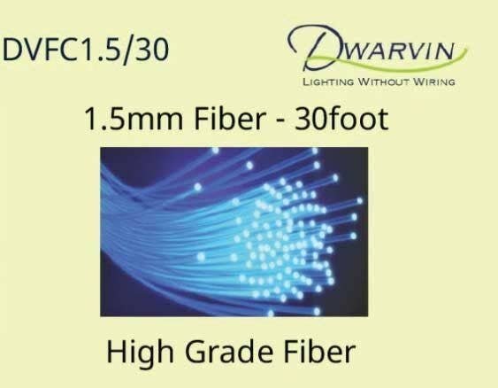DVFC1.5/30 End-Glow Fiber Optic Cable -- 30 Feet, 1.5mm, All Scales, Dwarvin FC1530