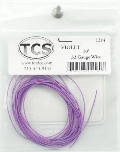 32-Gauge Wire - 10′ 3.05m Roll -- Violet (Purple), All Scales, Train Control Systems 1214