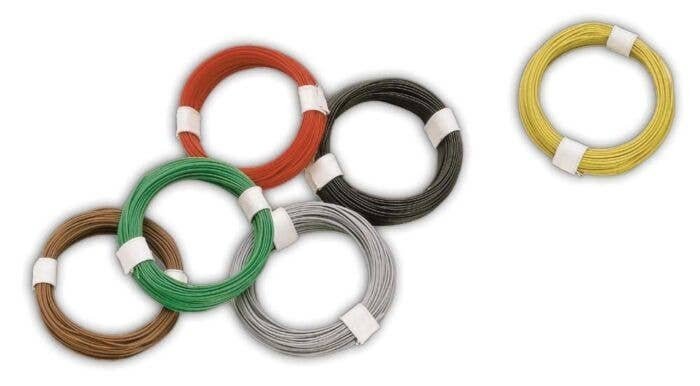 Micro Wire/Cable -- Brown, .25mm Diameter, Very Thin Insulation, 32`10` 10m, All Scales, Busch Gmbh & Co Kg 5794