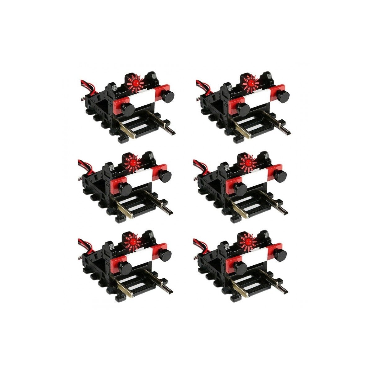 Buffer Stop with Flashing Light - 6 pack - HO-OO - Proses BF-HO-12-6