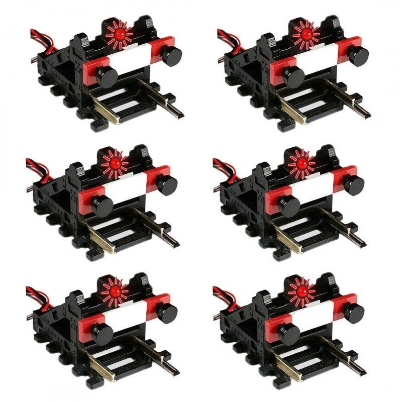Buffer Stop with Flashing Light - 6 pack - HO-OO - Proses BF-HO-12-6