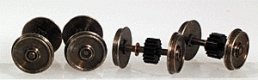 Replacement Geared Nickel Silver Wheelsets for Walthers/Roco Diesels pkg(4) -- 17T x .296′ , HO, Northwest Short Line 25516