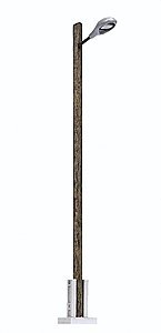 Streetlight w/Real-Wood Mast -- With Teardrop Light Housing (silver) - 3-1/2′ 9cm Tall, HO, Busch Gmbh & Co Kg 4134