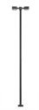 Double-Arm Square LED Light 3-Pack -- Black (warm white LED) 30 Scale Feet Tall, HO, Atlas Model Railroad Co. 70000215
