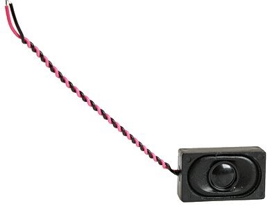 Speaker w/Ported Enclosure & Wires -- Rectangular 26.5 x 15.5 x 9mm, 8-Ohm, All Scales, Digitrax SP26158B