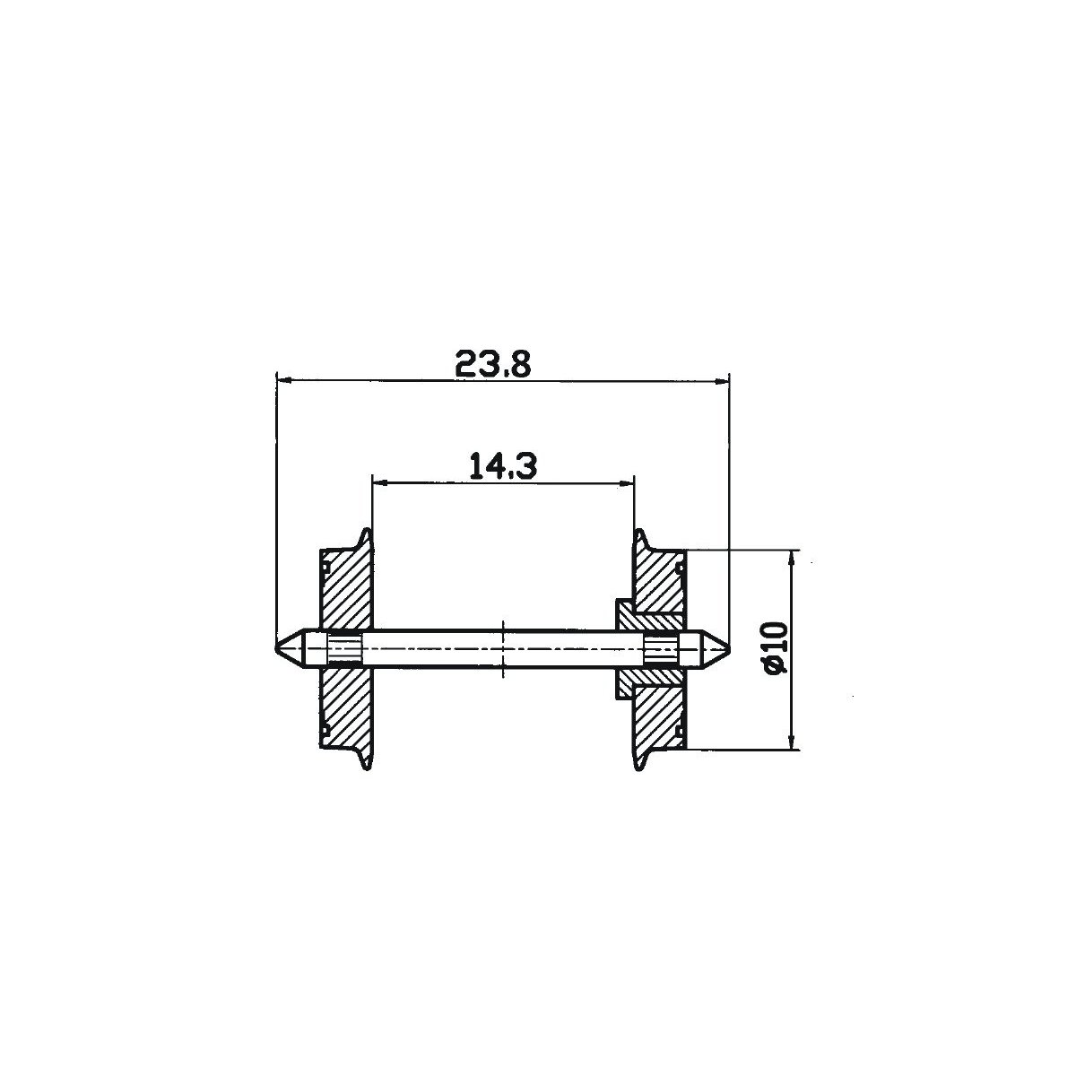 DC NEM standard wheel set, HO, Roco 40180