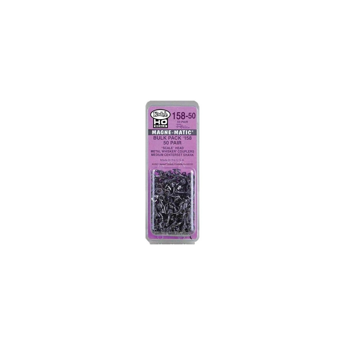 158 Whisker(R) Scale Self-Centering Knuckle Couplers - Kit - Magne-Matic(R) -- Medium 9/3, HO, Kadee Quality Products 15850