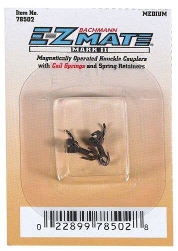 E-Z Mate Mark II Magnetic Knuckle Couplers -- Medium Shank 12 Pairs, N, Bachmann Industries 78502