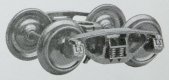A.S.F.(R) Bettendorf 50-Ton Fully Sprung Metal Trucks -- 33 Smooth Back All Metal Non-Magnet, G, Kadee Quality Products 971