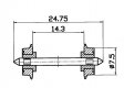 Standard wheel set -- Normradsatz -- DC-NEM - HO - Roco 40189