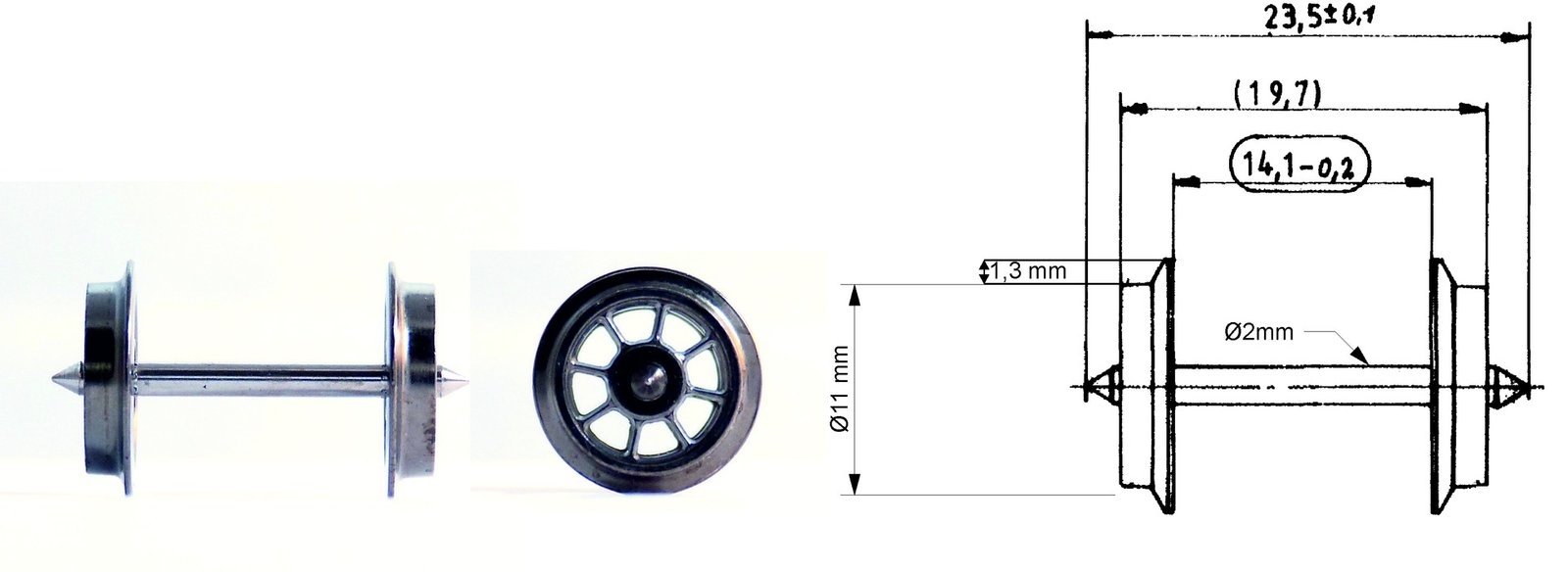 Exchange spoked wheel set for AC operation -- Speichen-Tauschradsatz -- HO - Fleischmann 6562