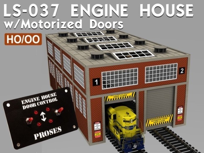 Engine House w-Motorized Working Doors - HO-OO - Proses LS-037