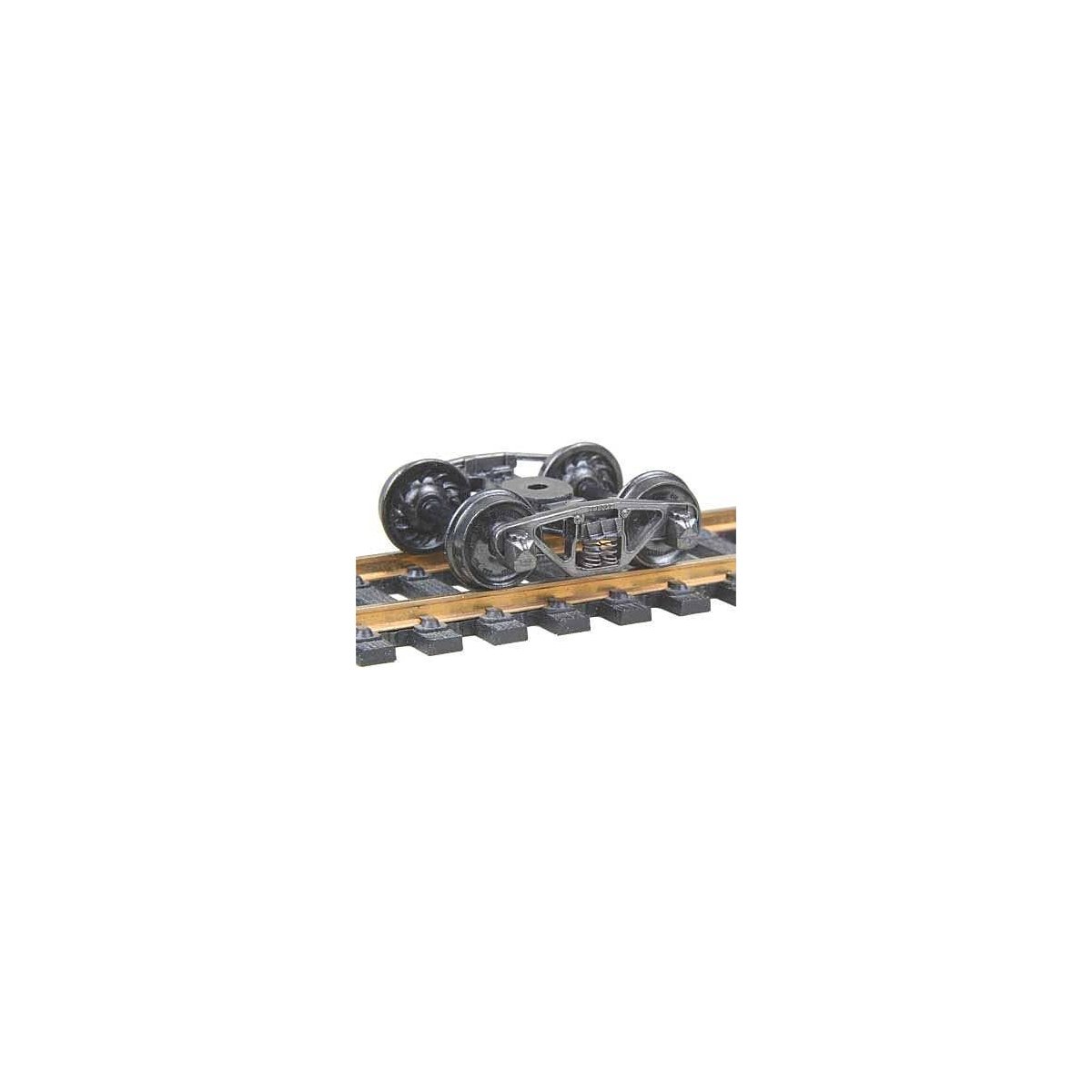 Vulcan Double Truss Fully Sprung Self-Centering Metal Trucks -- Code 110 (.110`) 33` Ribbed, HO, Kadee Quality Products 556