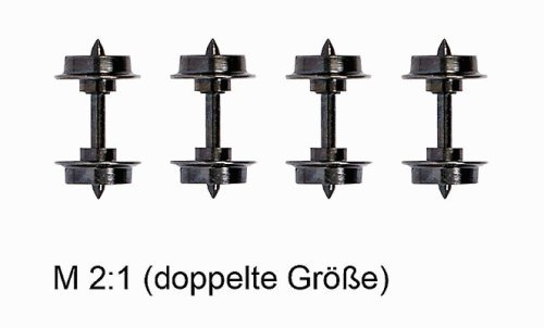 Metal Wheelsets - Feldbahn -- pkg(4), HOn2, Busch Gmbh & Co Kg 12299