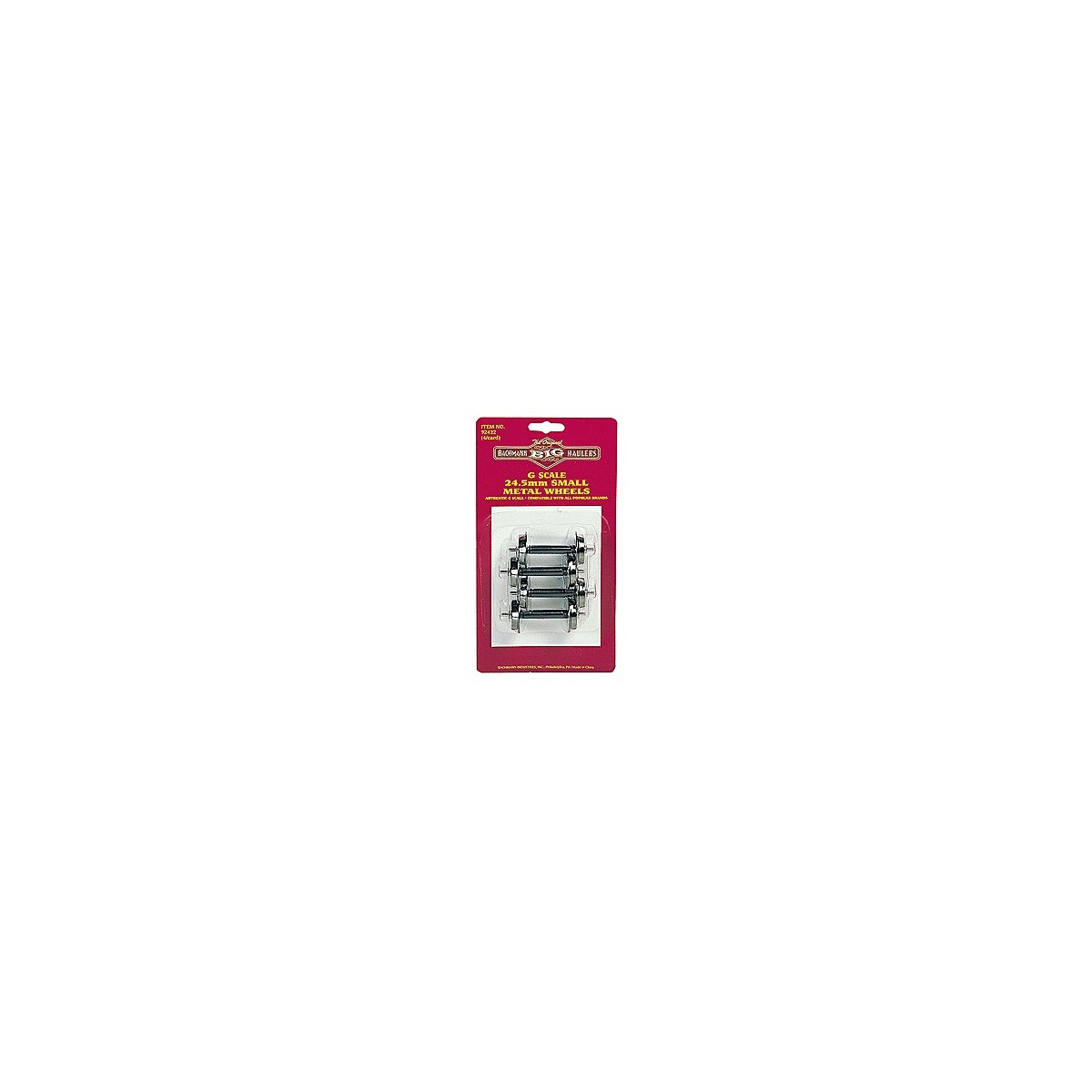 Metal Wheel Set -- Small - 1′ 24.5mm pkg(4), G, Bachmann Industries 92422