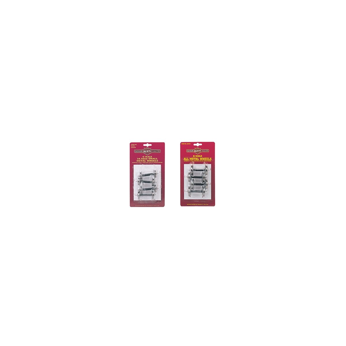 Metal Wheel Set -- Large - 1-1/4′ 31mm pkg(4), G, Bachmann Industries 92421
