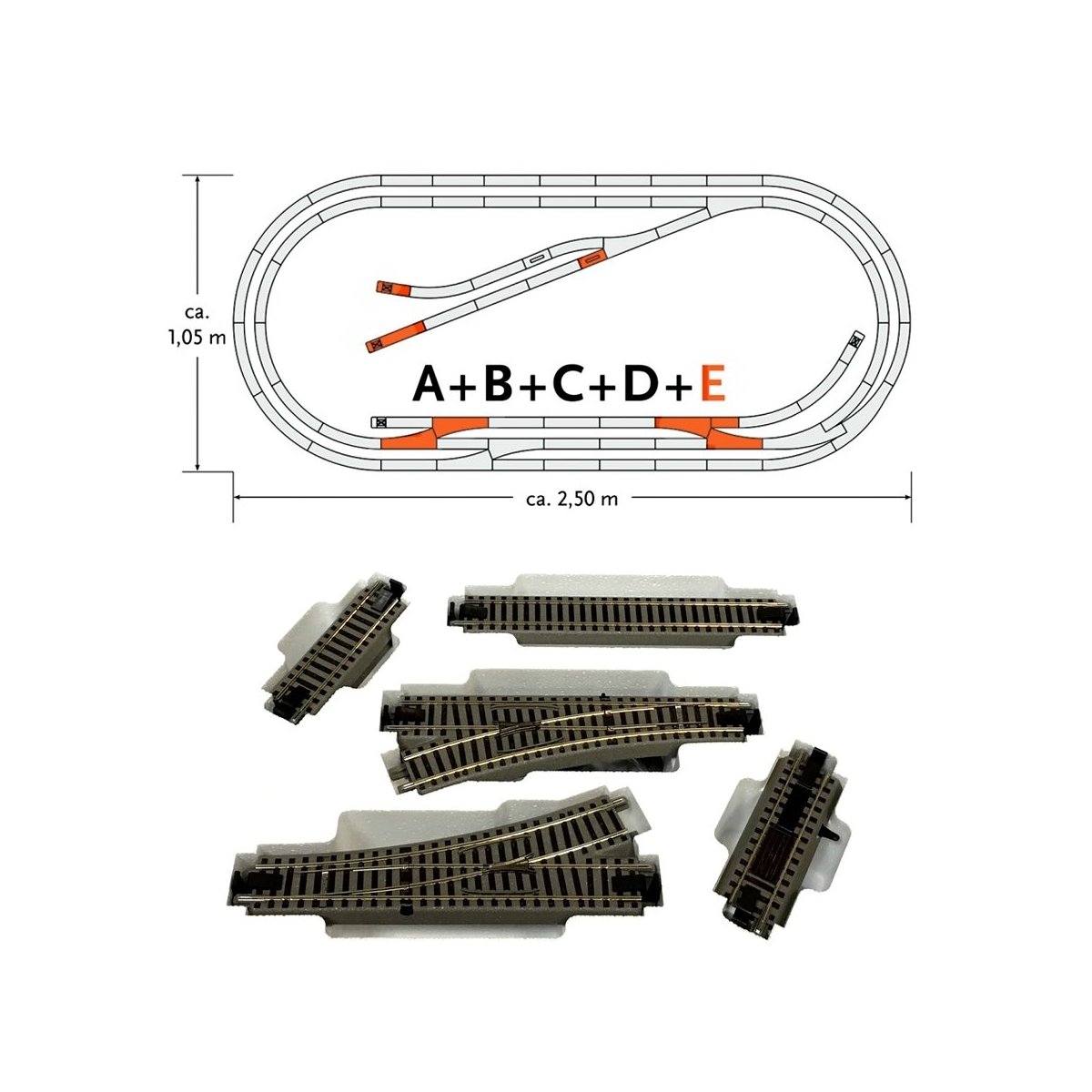 Track set E -- Gleisset E -- HO - Roco 61104
