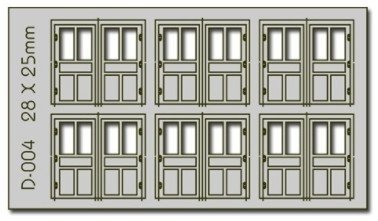 Double Unit Doors - 6 pcs 28X25mm - HO-OO - Proses D-004