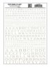 Dry Transfer Alphabet - Railroad Roman - 1/16, 3/32, 1/8, 3/16, 1/4 & 5/16′ -- White, All Scales, Woodland Scenics 702