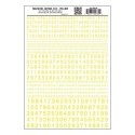 Dry Transfer Numbers Only - Railroad Gothic -- Yellow, All Scales, Woodland Scenics 730