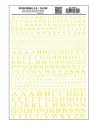 Dry Transfer Alphabet - Railroad Roman - 1/16, 3/32, 1/8, 3/16, 1/4 & 5/16′ -- Yellow, All Scales, Woodland Scenics 705