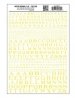 Dry Transfer Alphabet - Railroad Roman - 1/16, 3/32, 1/8, 3/16, 1/4 & 5/16′ -- Yellow, All Scales, Woodland Scenics 705