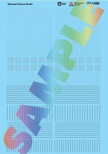Railroad Texture Decal Set -- Railroad Various Rivets, Various Spacings, HO, Microscale Industries Inc 871498