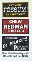 Barn Sign Decals -- Set 1 - Eat More Possum, Chew Redman, Dr. Pierce, N, Blair Line 1250