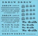 Railroad Decal Set -- Denver & Rio Grande Western Roadname Set (black), HO, Tichy Train Group 10408