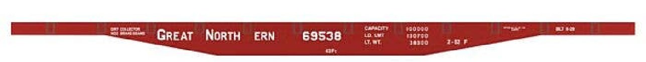Railroad Decal Set 6-Pack -- Great Northern 43′ 69500 Series Flatcar, N, Tichy Train Group 10007N6