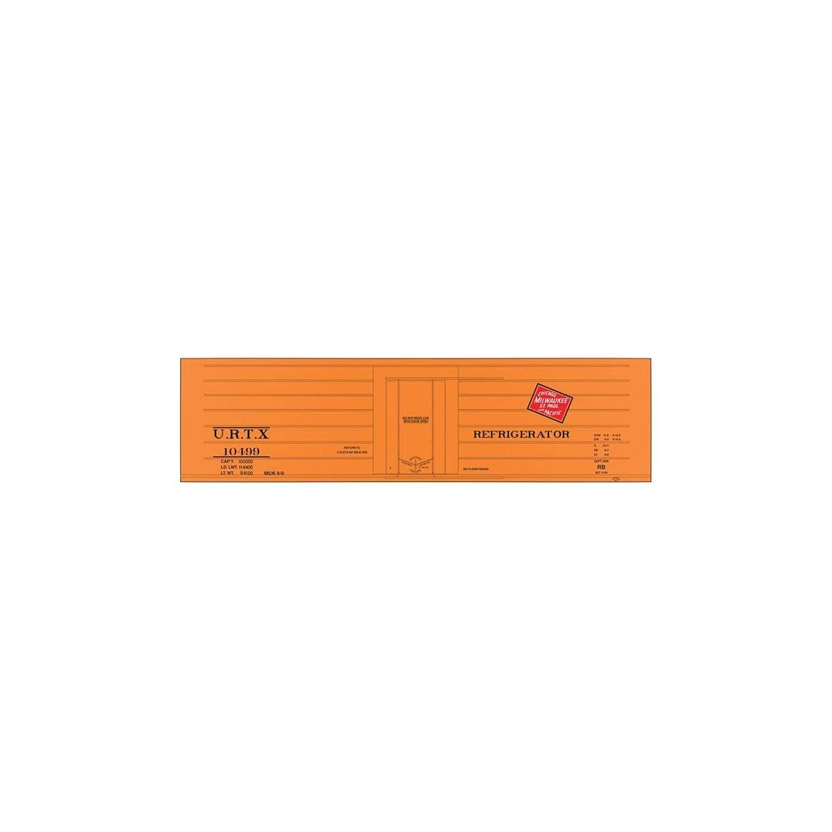 Railroad Decal Set 6-Pack -- Milwaukee Road/URTX Ribbed-Side Reefers, N, Tichy Train Group 10019N6