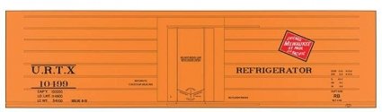 Railroad Decal Set 6-Pack -- Milwaukee Road/URTX Ribbed-Side Reefers, N, Tichy Train Group 10019N6
