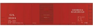 Railroad Decal Set 6-Pack -- Georgia Railroad USRA 40′ Steel Boxcar, N, Tichy Train Group 10061N6